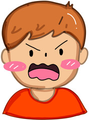 A boy with angry face 