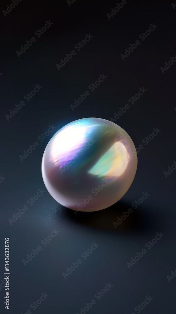 Poster polished pearl displaying an enchanting iridescent sheen against a dark background