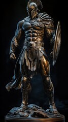 Fototapeta premium Life-size bronze statue of Ares, god of war, showcasing strength and valor in ancient Greek art