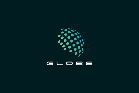 Simple dot globe logo icon vector. Golbe logo vector.
