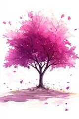 Fototapeta premium Pink Blossoms Adorn A Single Tree In Springtime