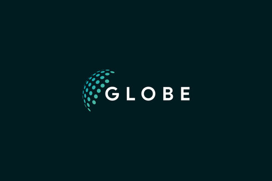 Simple dot globe logo icon vector. Golbe logo vector.