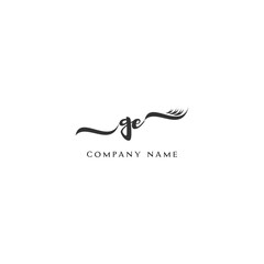 Obraz premium Minimalist GE Logo Design with Abstract Feather Element