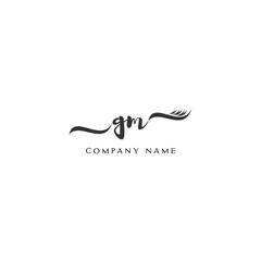  Minimalist GM Logo Design with Abstract Feather Element
