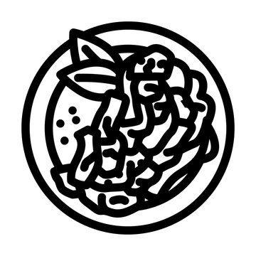recommend clip art: szechuan beef chinese cuisine line icon vector. szechuan beef chinese cuisine sign. isolated contour symbol black illustration