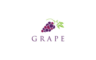 Simple Grape logo. grapes icon vector.