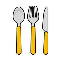 Vector Spoon Fork and Knife Cutlery Illustration