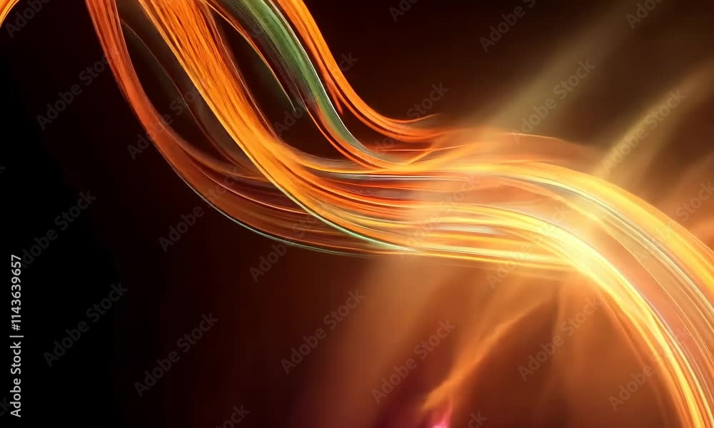 Poster vibrant abstract light trails with dynamic swirl of colors on blurred background