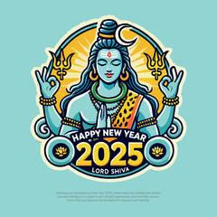 Happy New Year 2025 Celebration with Indian-style social media post banner