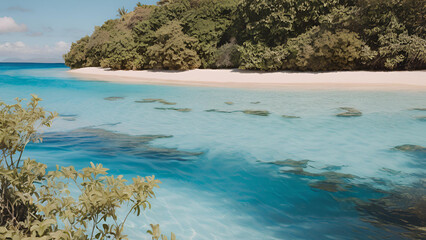 Fototapeta premium Vivid blue oceanic hues of the tropics