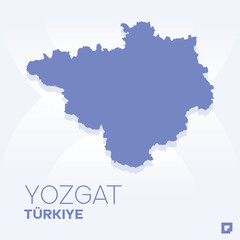 Yozgat vector map, Vector map of Yozgat, editable eps, AI files, Vector illustration of Yozgat vector map