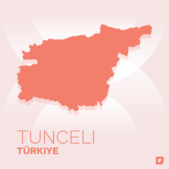 Obraz premium Tunceli vector map, Vector map of Tunceli, editable eps, AI files, Vector illustration of Tunceli vector map