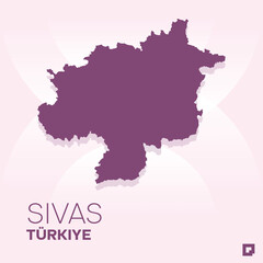 Obraz premium Sivas vector map, Vector map of Sivas, editable eps, AI files, Vector illustration of Sivas vector map