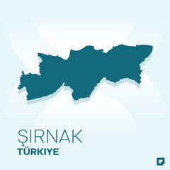 Şırnak vector map, Vector map of Şırnak, editable eps, AI files, Vector illustration of Şırnak vector map