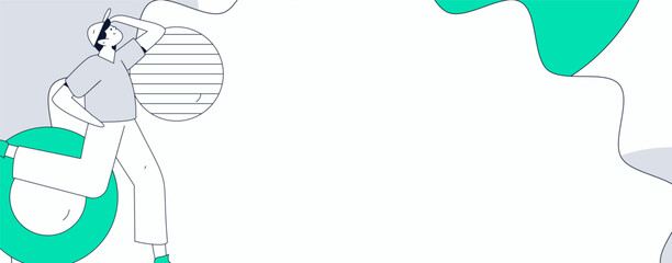 People exercising healthy running vector internet operation illustration
