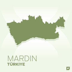 Mardin vector map, Vector map of Mardin, editable eps, AI files, Vector illustration of Mardin vector map