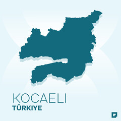 Kocaeli vector map, Vector map of Kocaeli, editable eps, AI files, Vector illustration of Kocaeli vector map