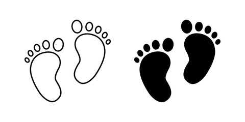 Baby footprints icons