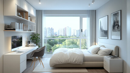 Fototapeta premium 明るいインテリアのシンプル家