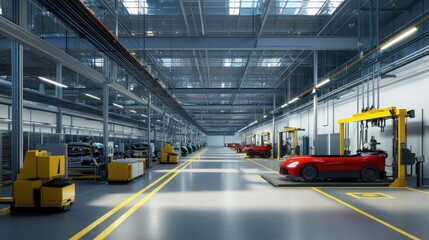 Fototapeta premium Car Manufacturing Facility - Modern Assembly Line