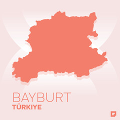 Obraz premium Bayburt vector map, Vector map of Bayburt, editable eps, AI files, Vector illustration of Bayburt vector map