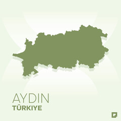 Aydın vector map, Vector map of Aydın, editable eps, AI files, Vector illustration of Aydın vector map