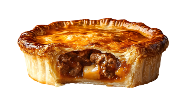 Meat pie on transparent background