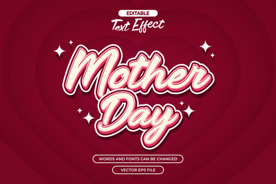 Mother's day editable text effect with red background 