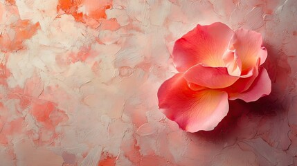 Close-up of pink and red rose petals in a beautiful spring garden with blooming flowers in soft pink and white, showcasing the natural beauty of roses and love