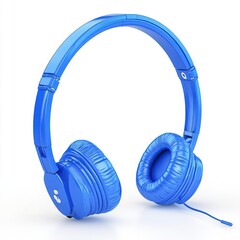 blue headphones isolated on white background