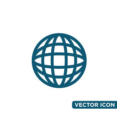 Minimalist Globe Icon Design Template 