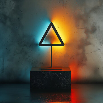 세모 모양 간접 테이블조명