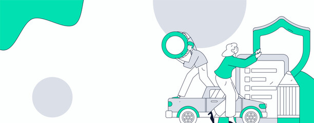 Buy insurance for car flat character vector concept operation illustration  © Lyn Lee