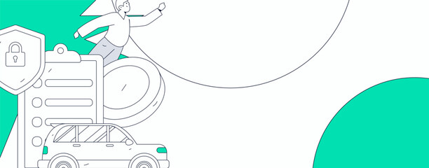 Buy insurance for car flat character vector concept operation illustration  © Lyn Lee