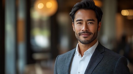Fototapeta premium Businessman holding a laptop smiling while wearing a professional suit on a transparent background