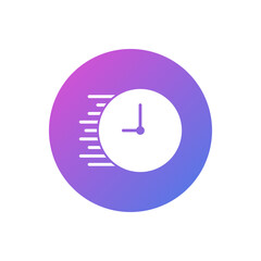 Time speed vector icon, flat design stopwatch symbol.