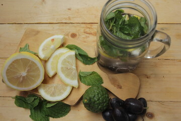 lime and mint leaf