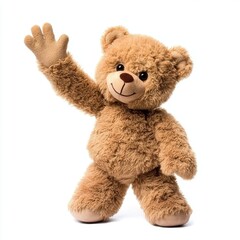 Obraz premium Little Teddy giving high five isolated on white background