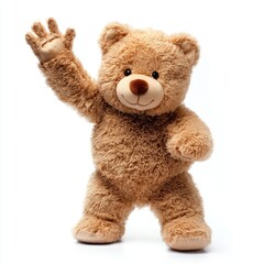 Obraz premium Little Teddy giving high five isolated on white background