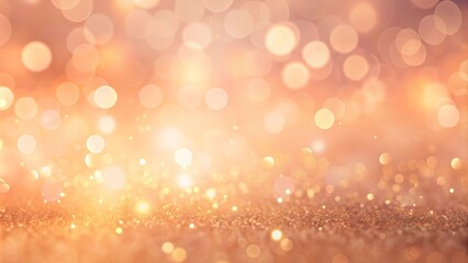 Abstract Golden Glitter Background with Sparkling Lights and Bokeh Effects