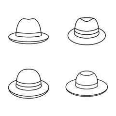 Cowboy hat line art isolated on white background