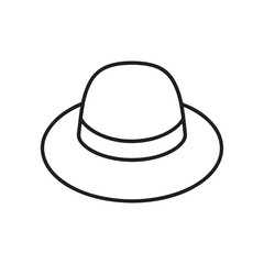 Cowboy hat line art isolated on white background