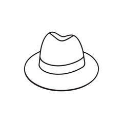 Cowboy hat line art isolated on white background