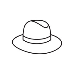 Cowboy hat line art isolated on white background