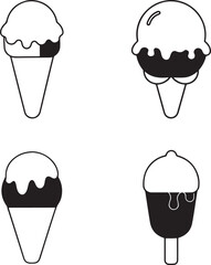 set of ice cream icons