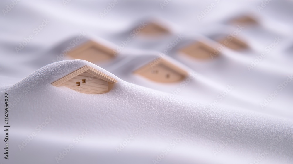Poster A close-up view of fabric with small, wooden buttons gently resting on the surface, creating a subtle texture and a serene aesthetic.