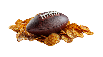 PNG, Super Bowl. American football, a ball isolated on a white background, created with Generative AI technology.