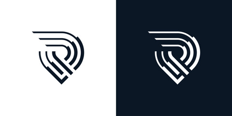 abstract letter R local map logo design, business card vector template