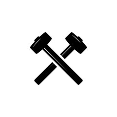 Simple hammer icon vector. blacksmith hammer, blacksmith hammer tools.