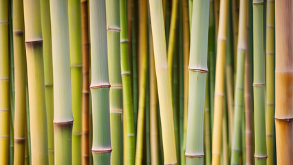 A background featuring colored bamboo
